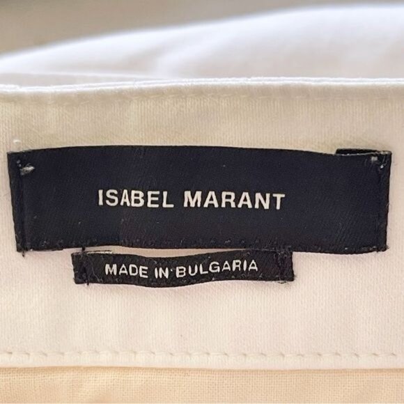 Isabel Marant Cream Straight Leg Pants matching belt and pockets Size 8 - Picture 10 of 11